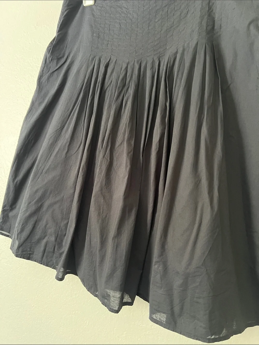 EUC LAPIS 100% Cotton Gathered A-Line Skirt Black in Size XL